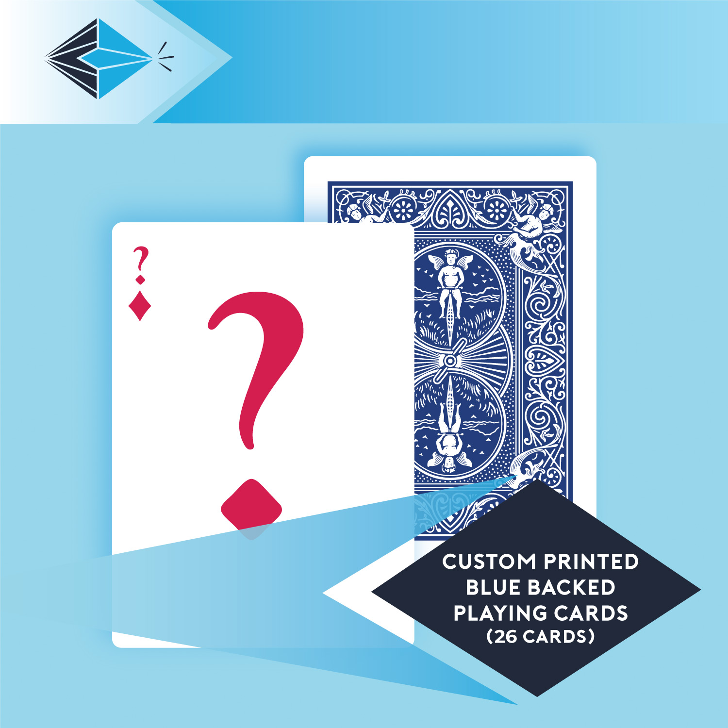 Blue back playing card printing for magicians 26 cards