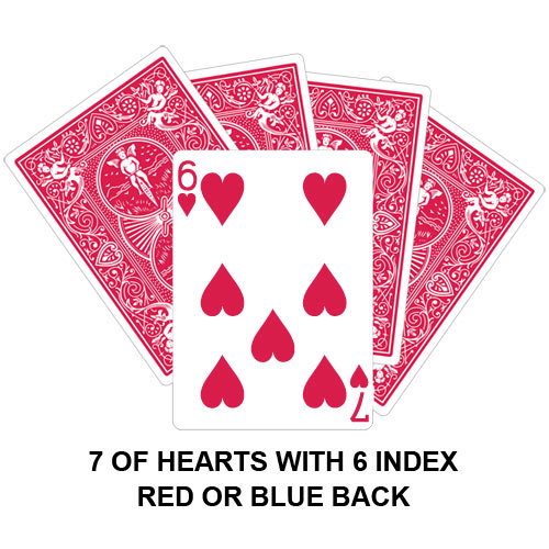 Seven Of Hearts With Six Index Gaff Card