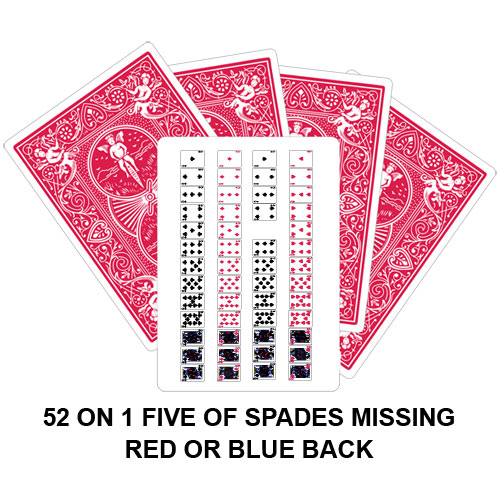 52 On 1 Five Of Spades Missing Gaff Card