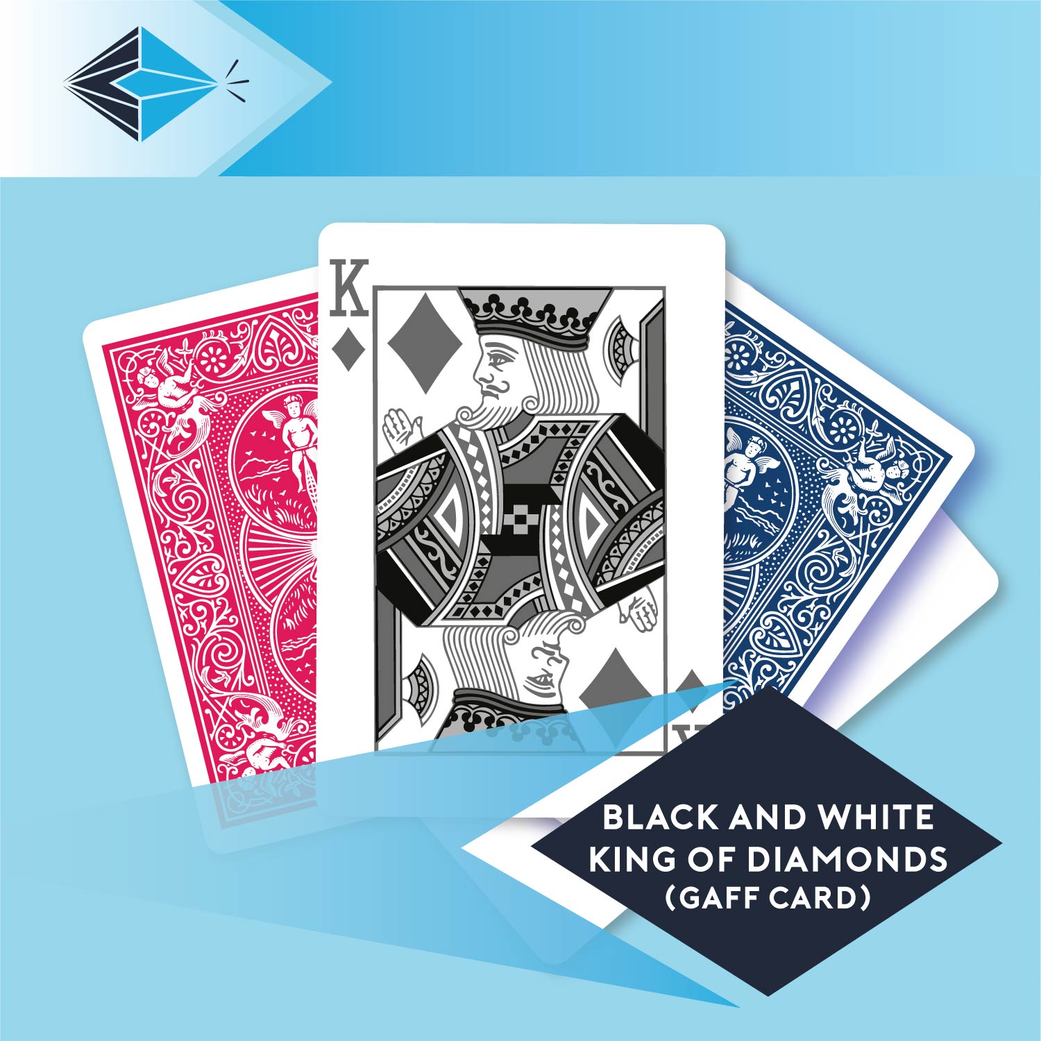black and white king of diamonds gaff card 13 playing card bicycle printing printers PrintbyMagic Stockport Manchester UK