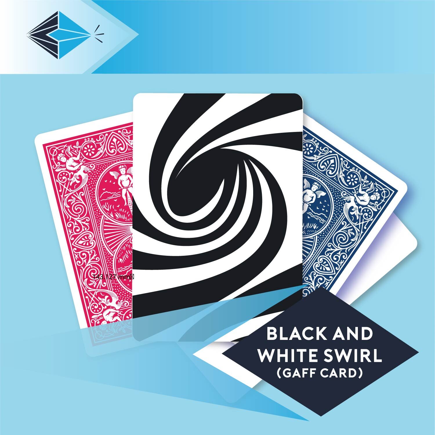 Black and White Swirl gaff card 3 printbymagic magicians gaff cards printers Stockport Manchester UK