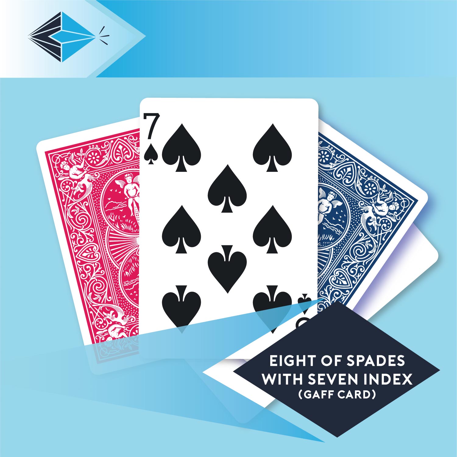 eight of spades with seven index gaff card 32 playing card for magicians printing printers Stockport Manchester UK