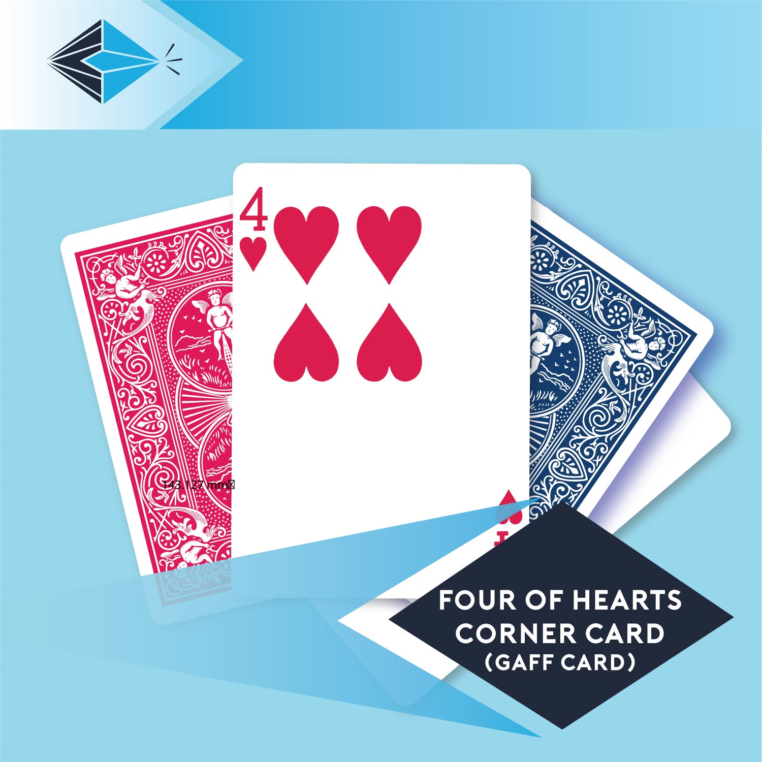 four of hearts corner card gaff card 6 printbymagic magicians gaff cards printers Stockport Manchester UK