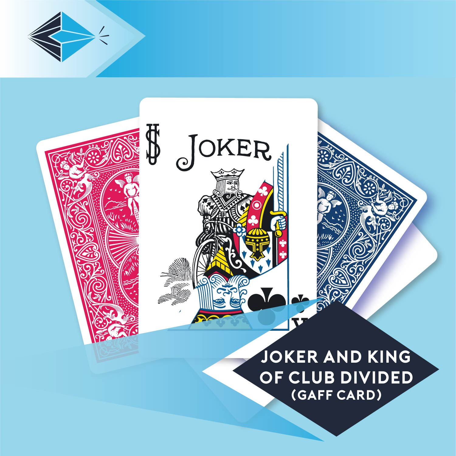 joker and king of clubs divided playing card gaff card 16 magic magicians printing printers Stockport Manchester UK