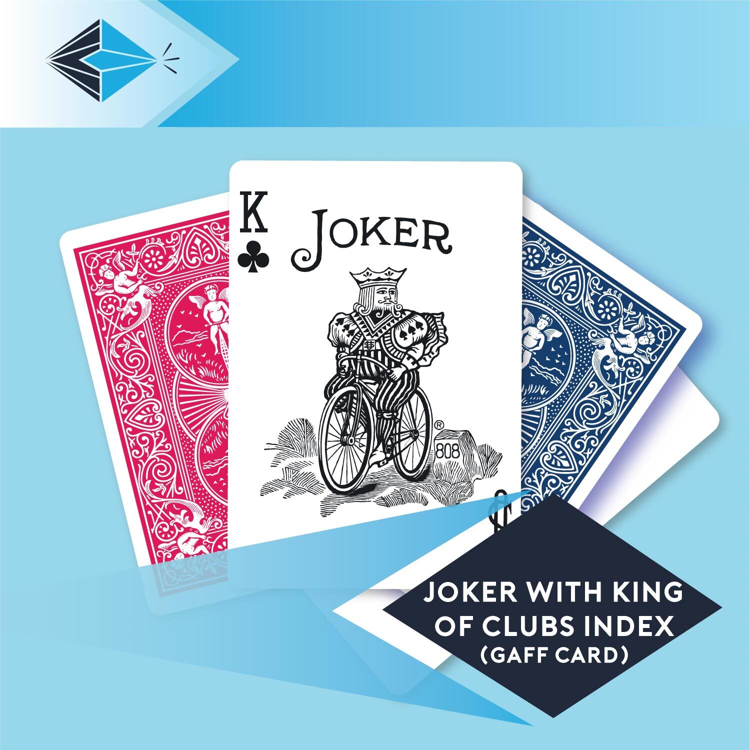 joker with king of clubs index misindexed playing cards gaff cards 18 magic magicians printing printer Stockport Manchester UK