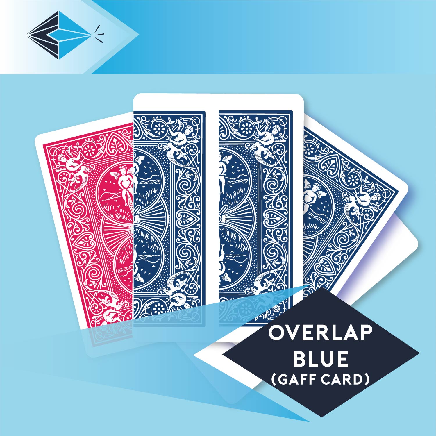 Overlap Blue gaff card 30 playing card for magicians printing printers Stockport Manchester UK