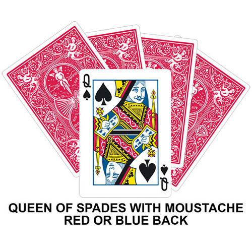 Queen Of Spades With Moustache Gaff Card