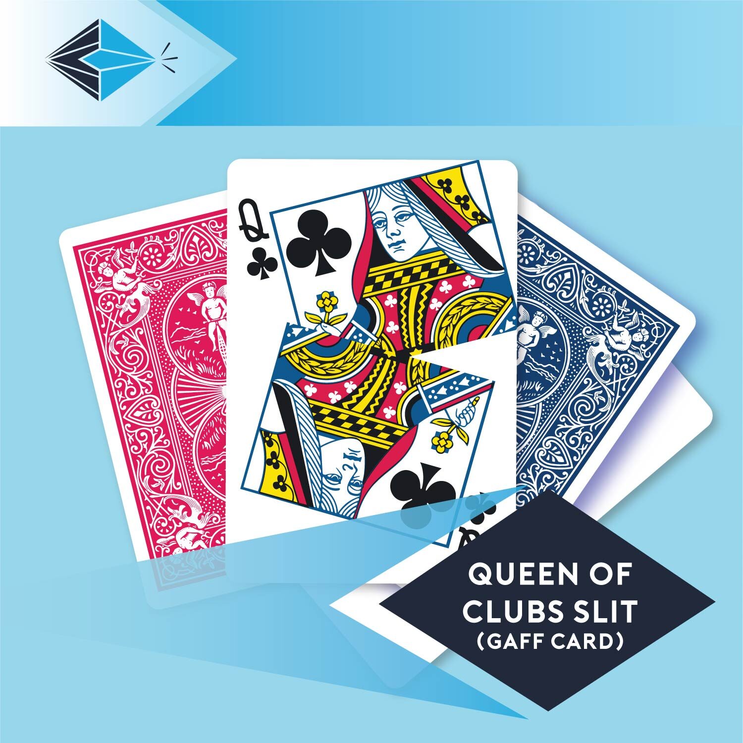 queen of clubs slit gaff card 37 playing card for magicians printing printers Stockport Manchester UK