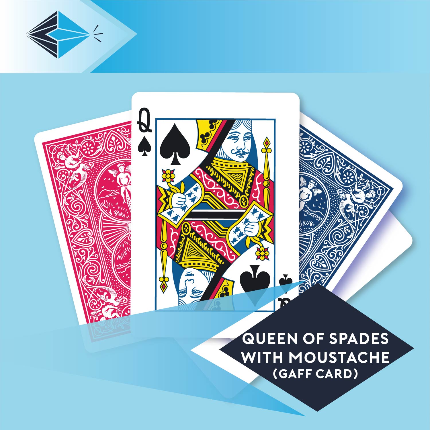 queen of spades with moustache gaff card 1 printbymagic magicians gaff cards printers Stockport Manchester UK