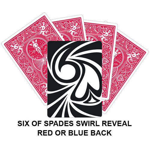 Six Of Spades Swirl Reveal Gaff Card