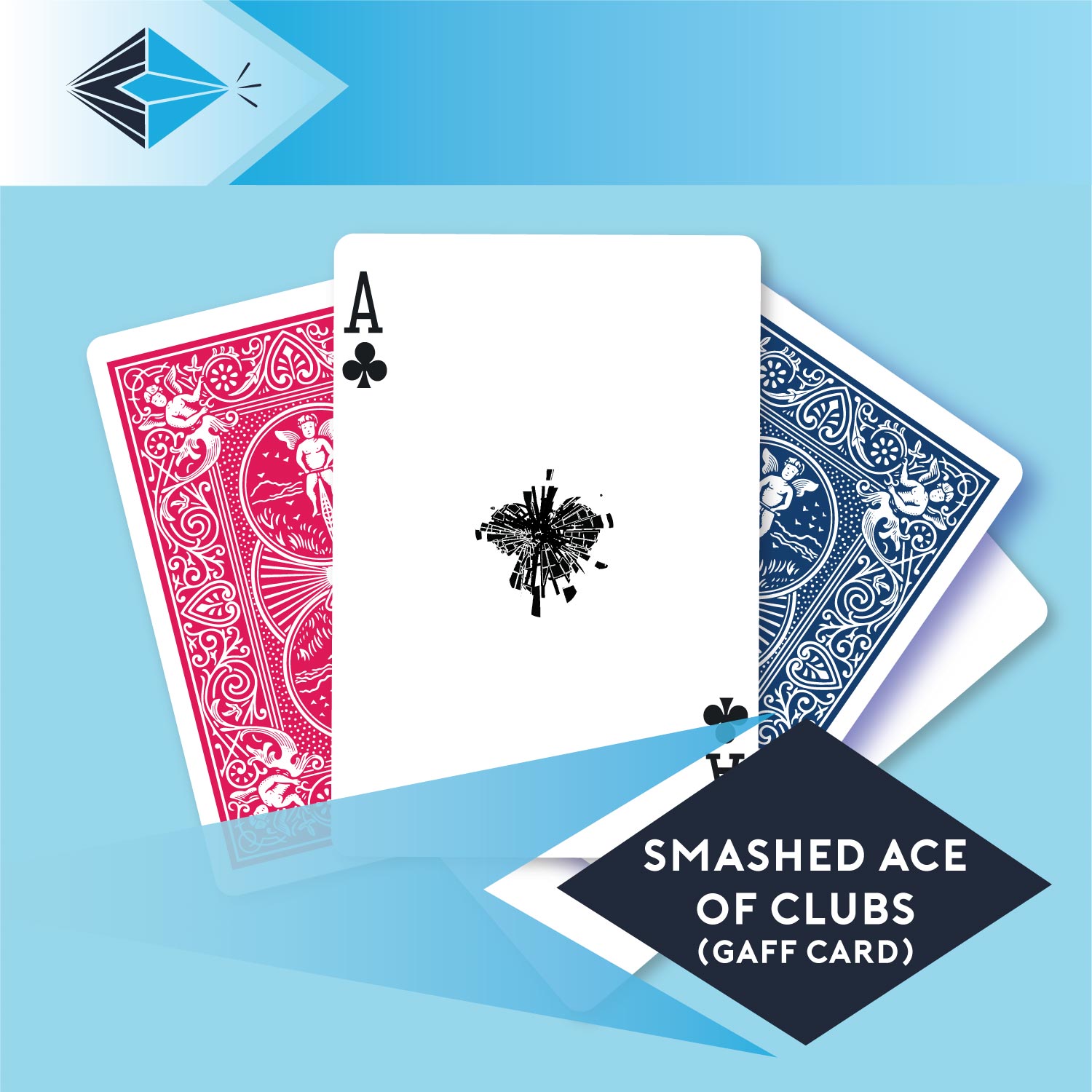 smashed ace of clubs gaff card 8 printbymagic magicians gaff cards printers Stockport Manchester UK