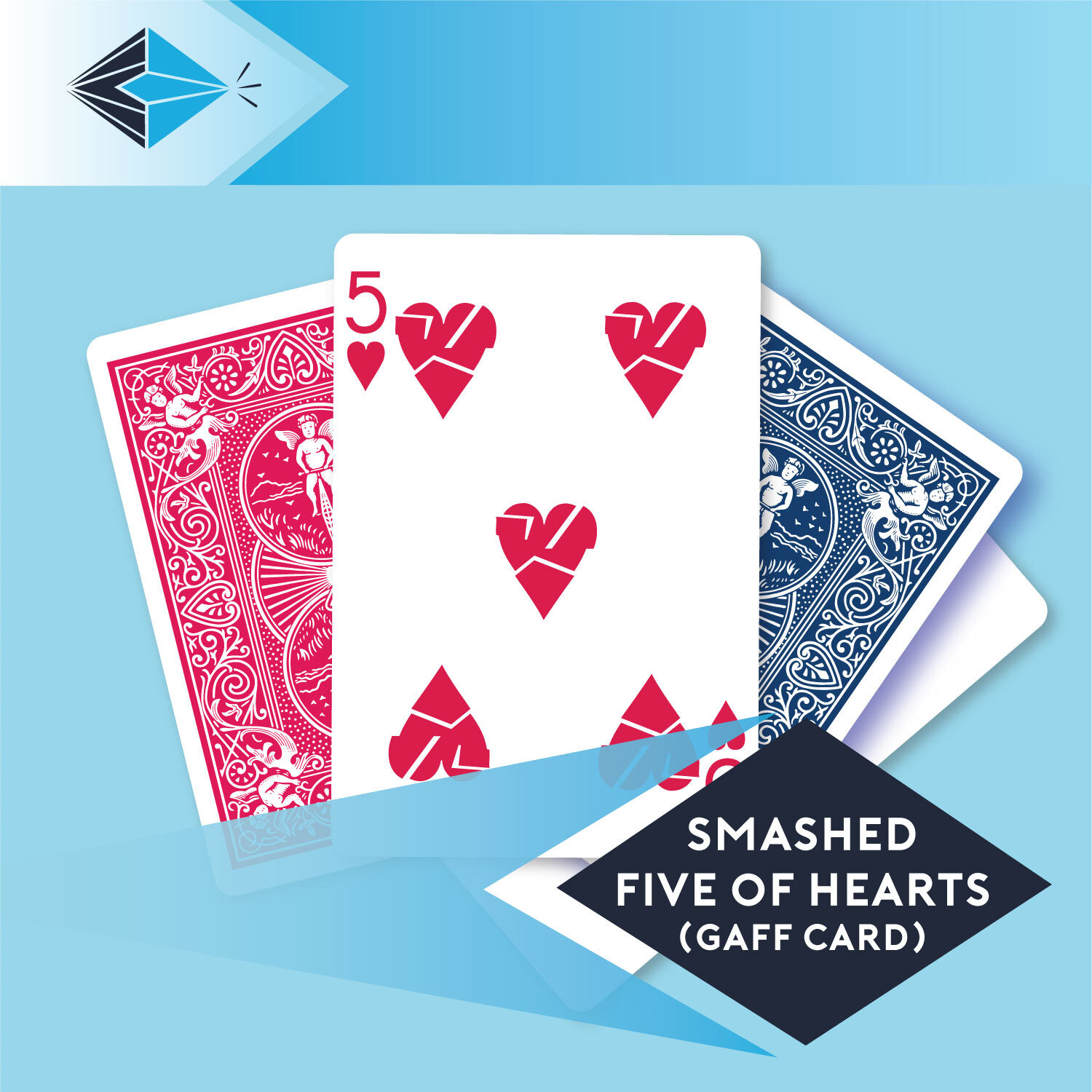 smashed five of hearts 28 gaff card playing card for magicians printing printers Stockport Manchester UK