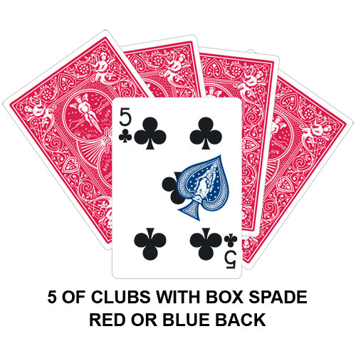 Five Of Clubs With Box Spade Gaff Card