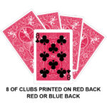 Eight Of Clubs Printed On Red Back Gaff Card