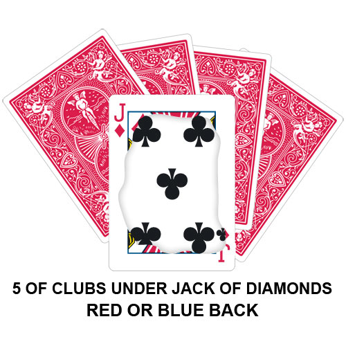 Five Of Clubs Under Jack Of Diamonds Gaff Card