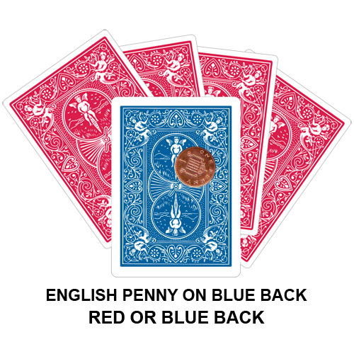 English Penny On Blue Back Gaff Card