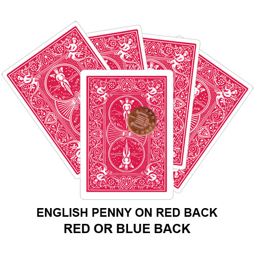 English Penny On Red Back Gaff Card