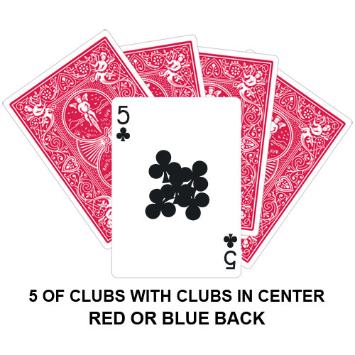 Five Of Clubs With Clubs In Centre Gaff Card