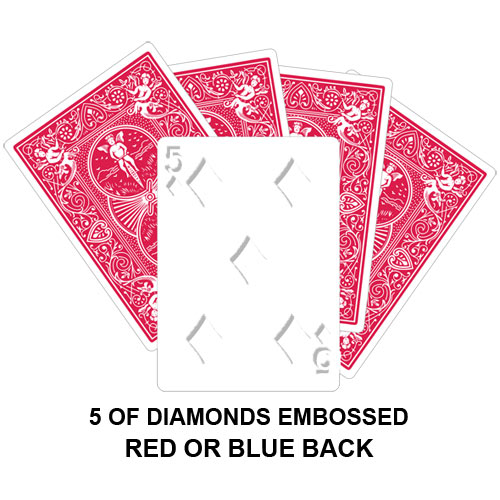 Five Of Diamonds Embossed Gaff Card