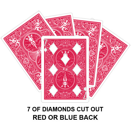 Seven Of Diamonds Cut Out Gaff Card