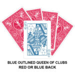 Blue Outlined Queen Of Clubs Gaff Card