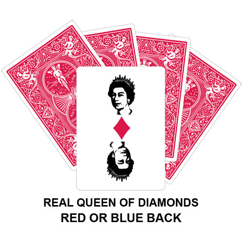 Real Queen Of Diamonds Gaff Card