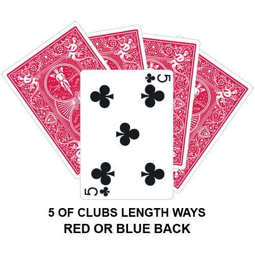 Five Of Clubs Lengthways Gaff Card