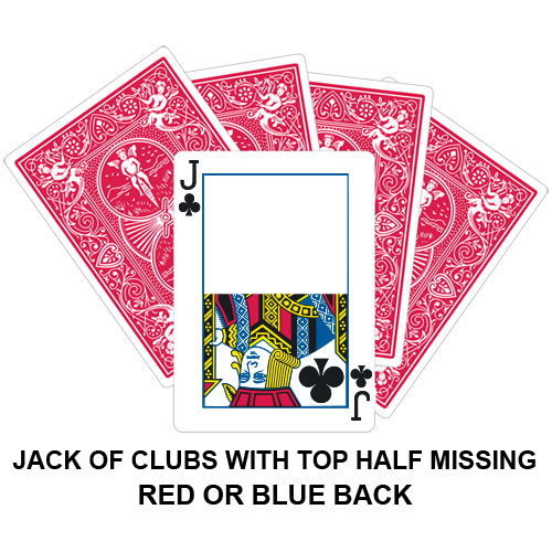 Jack Of Clubs With Top Half Missing Gaff Playing Card