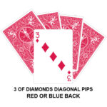 Three Of Diamonds Diagonal Pips Gaff Playing Card