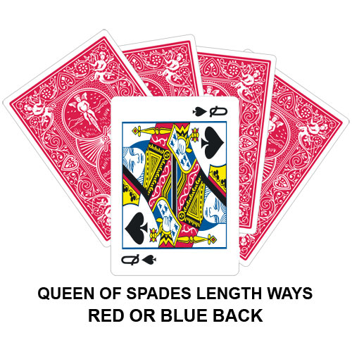 Queen Of Spades Lengthways Gaff Playing Card