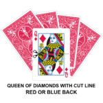 Queen Of Diamonds With Cut Line Gaff Playing Card