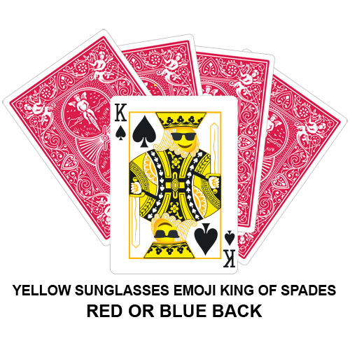 Yellow Sunglasses Emoji King Of Spades Gaff Playing Card