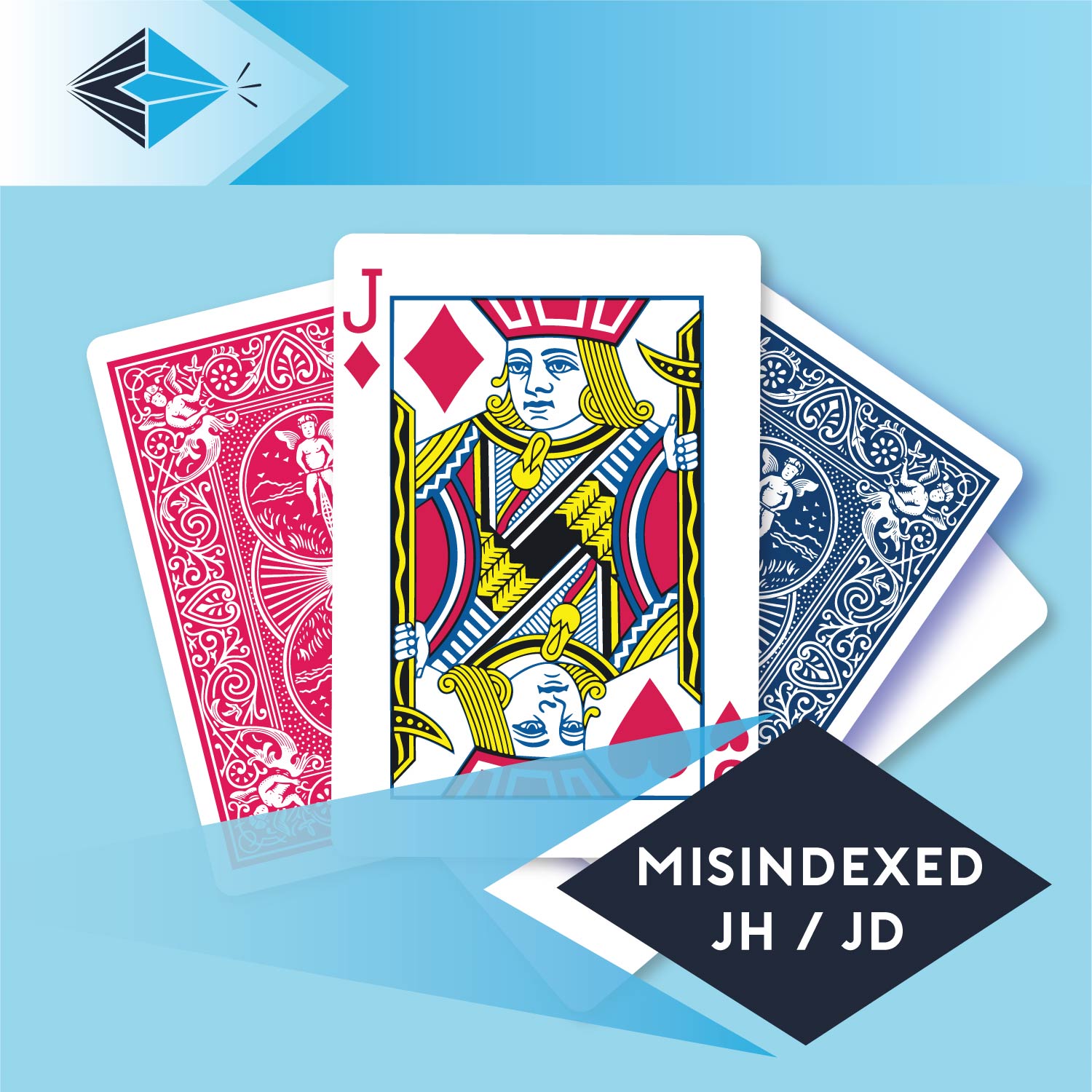 mis-indexed-jack-hearts-diamonds-jh-jd-playing card for magicians printing printers Stockport Manchester UK