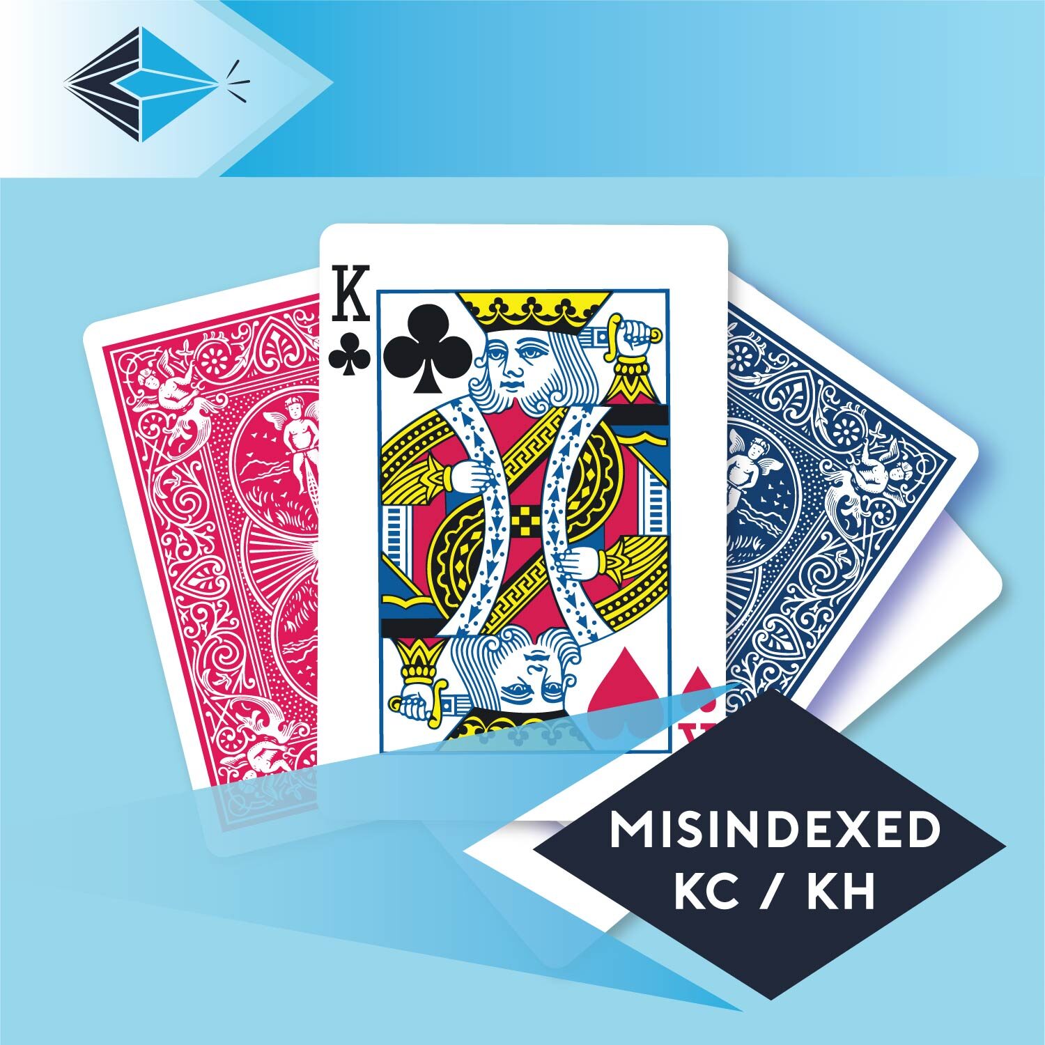 mis-indexed-king-clubs-hearts-kc-kh-playing card for magicians printing printers Stockport Manchester UK