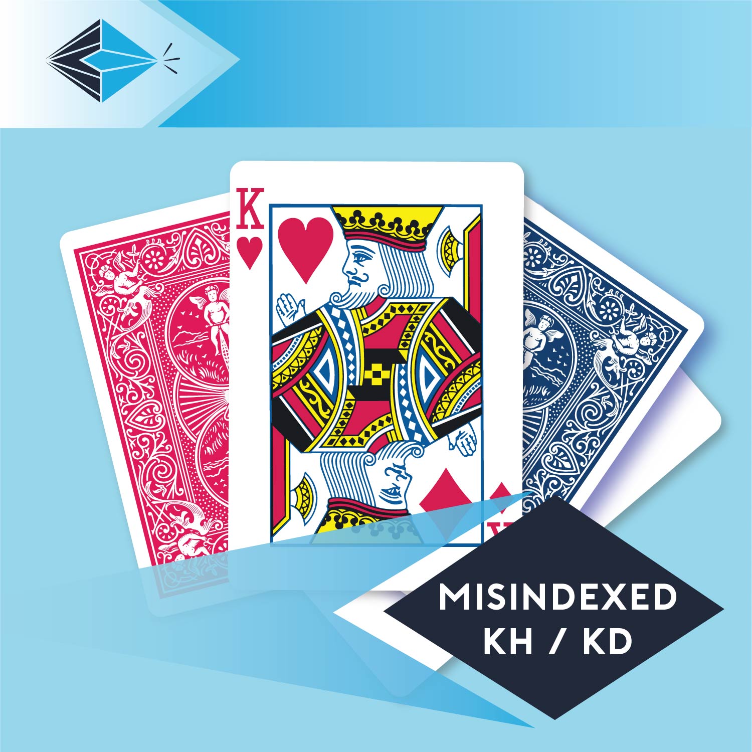 mis-indexed-king-hearts-spades-kh-kd-playing card for magicians printing printers Stockport Manchester UK