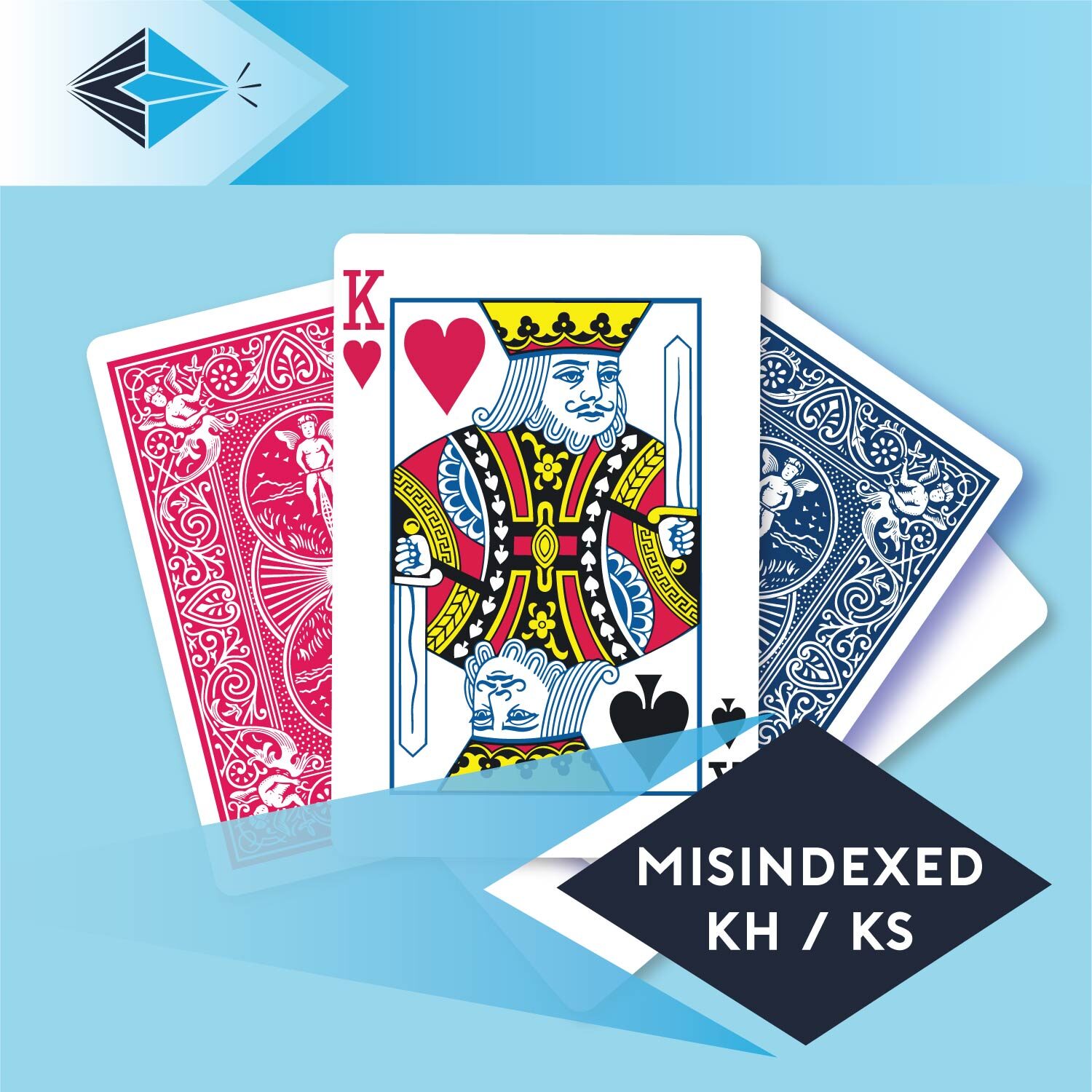 mis-indexed-king-hearts-spades-kh-ks-playing card for magicians printing printers Stockport Manchester UK