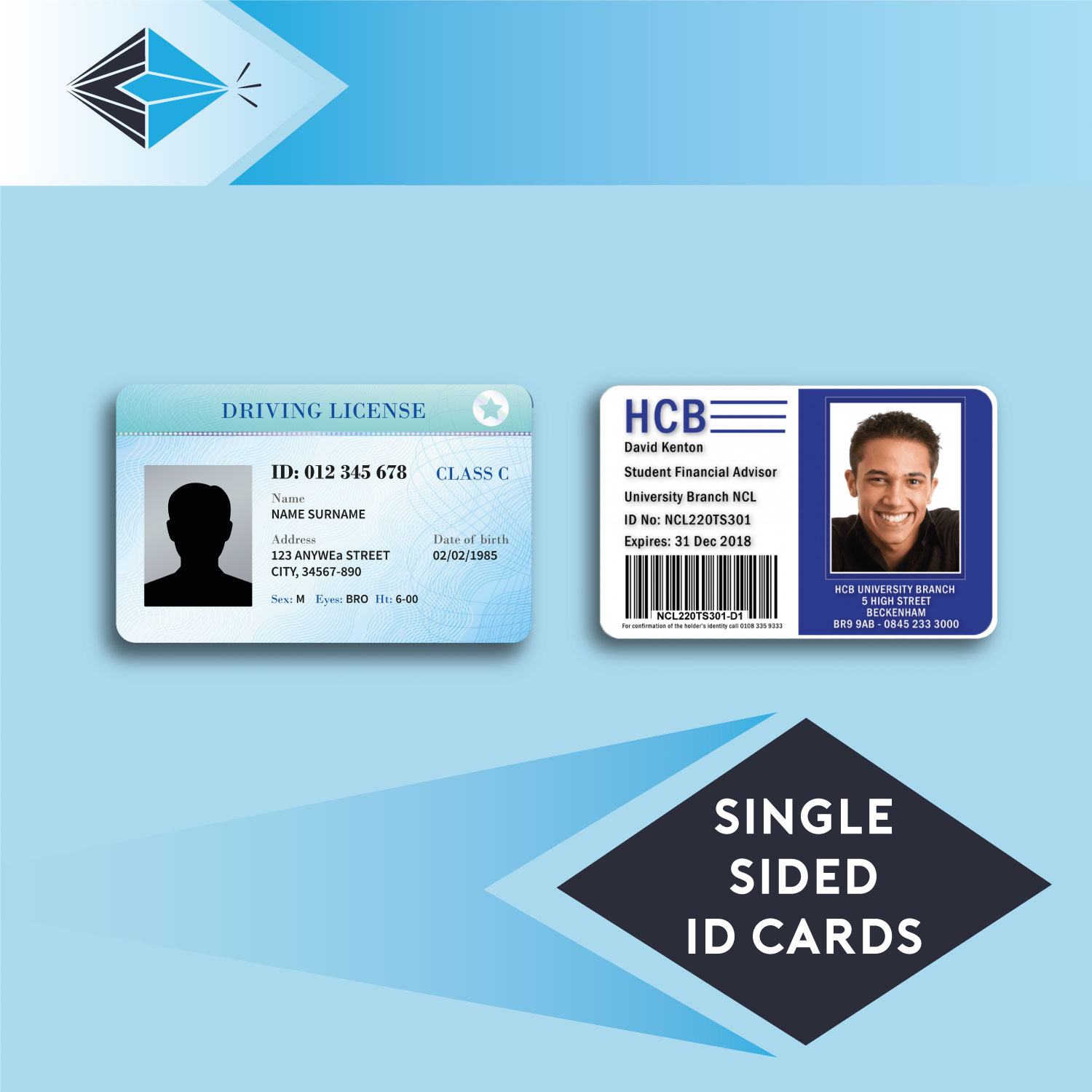 Single Sided ID Cards ID Card Printing For Businesses UV ID Card Print Print ID Cards Stockport Manchester UK