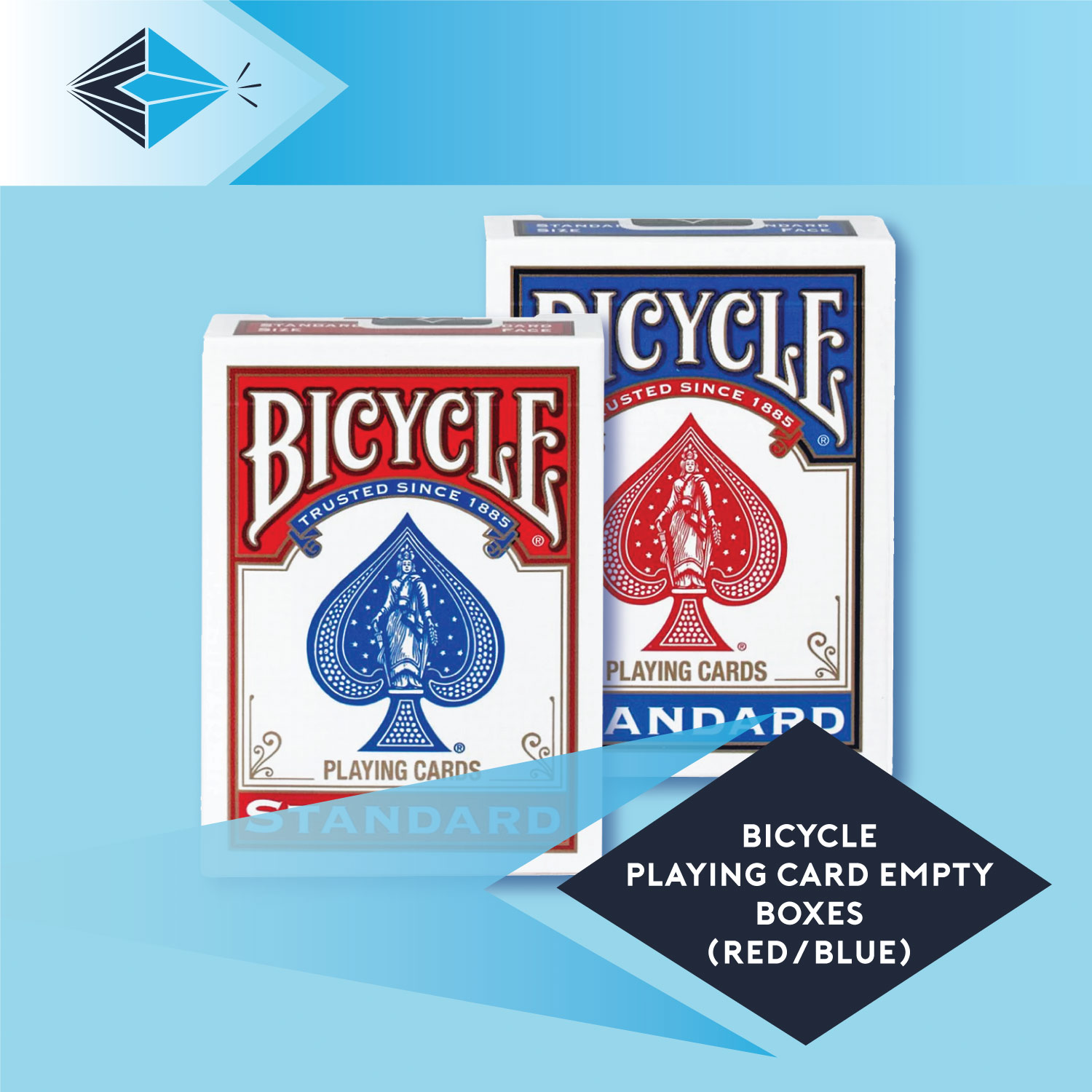 empty bicycle card boxes playign card box for storage magic magicians Stockport Manchester UK PrintbyMagic