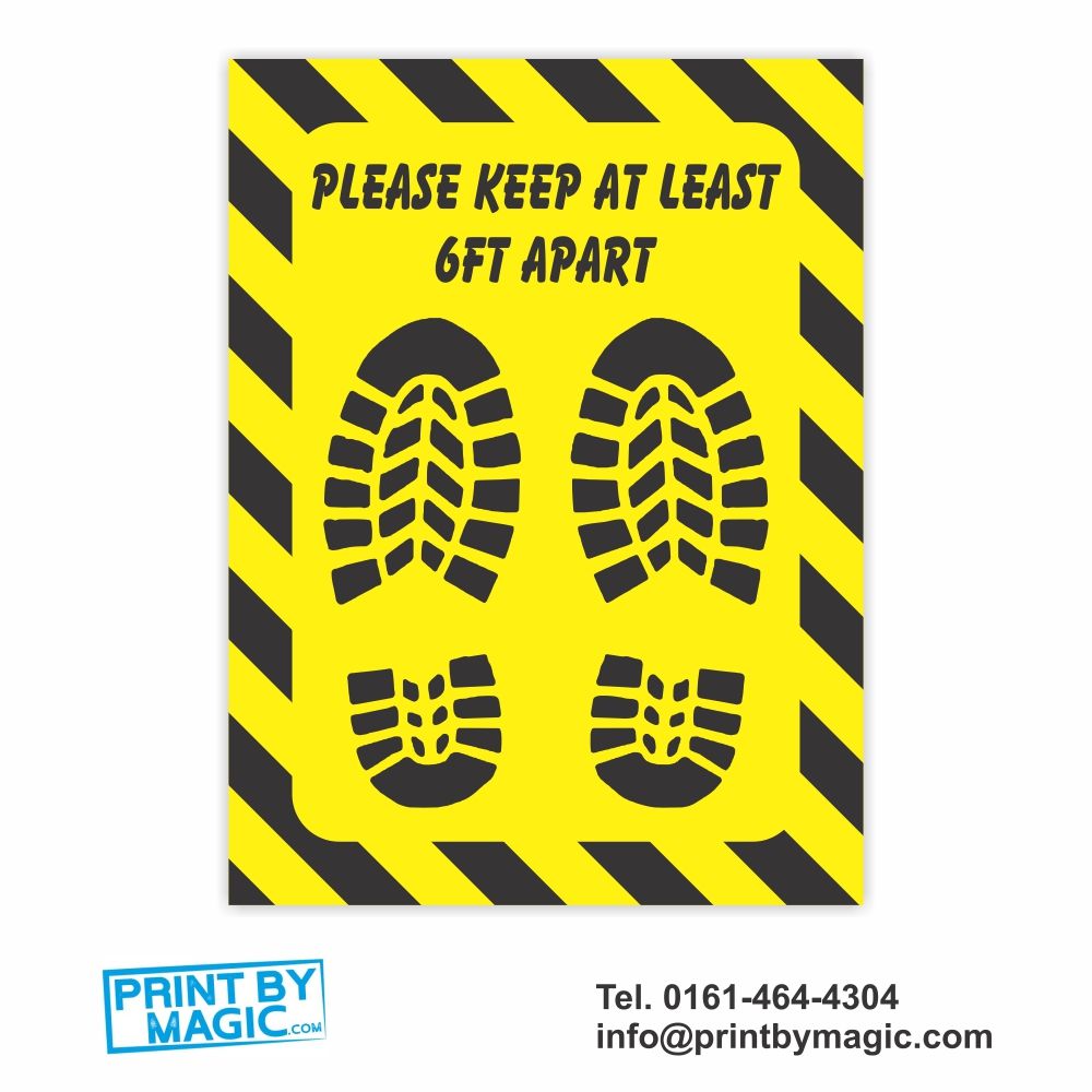 Please keep 6 Feet Apart Floor Vinyl Sticker Laminated - R10 Anti Slip