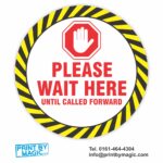Please wait here until called forward Floor Sticker