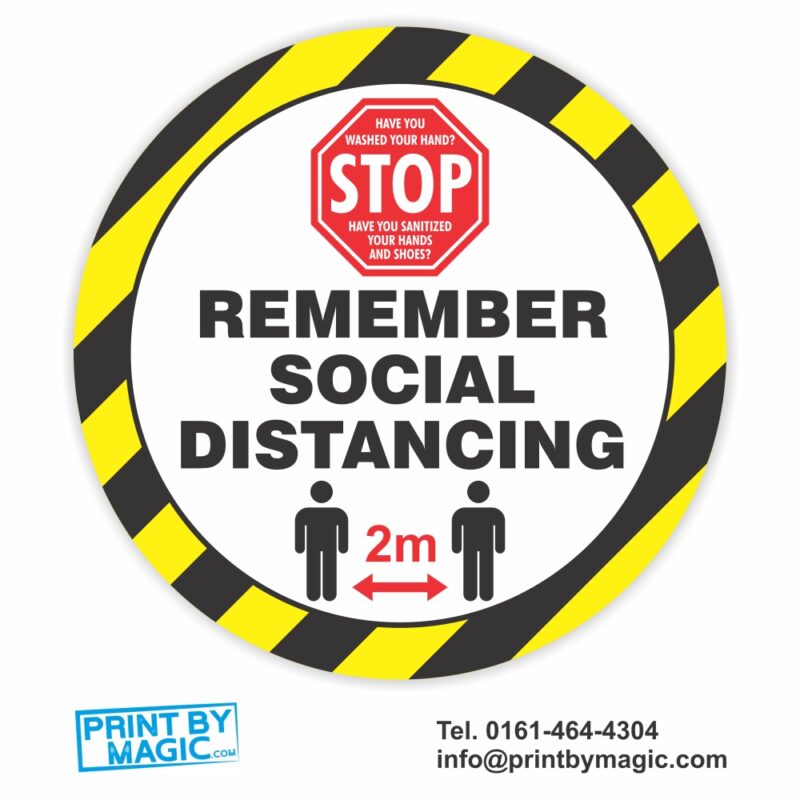 remember social distancing stickers