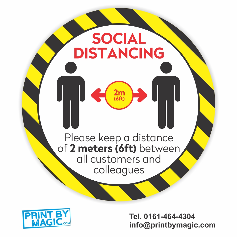 BEST QUALITY 2 METRES APART 5X SOCIAL DISTANCING STICKERS FOR FLOOR AND WALL 