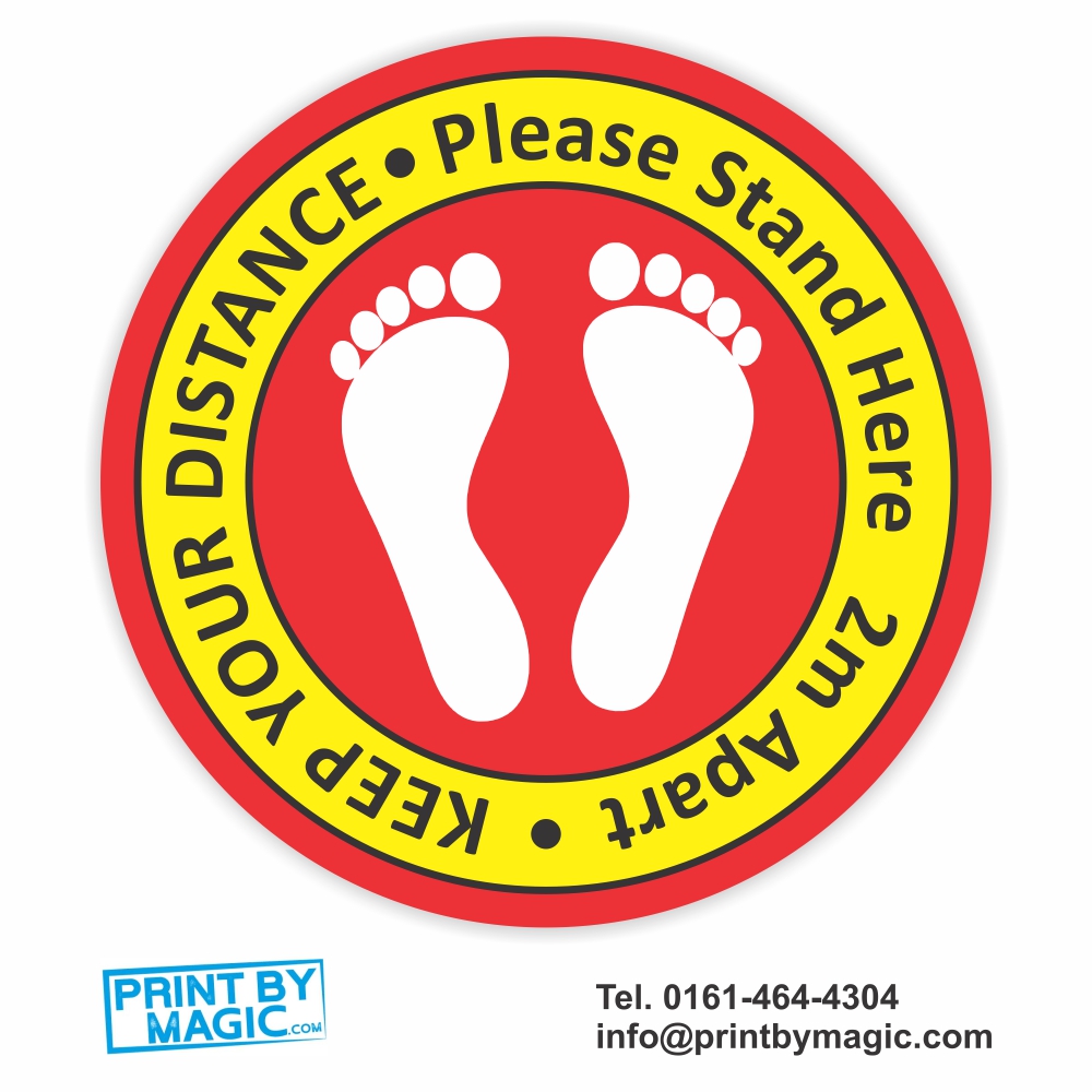 Custom Logo Anti Slip Social Distancing Floor Sticker/Decals 2m Distance 