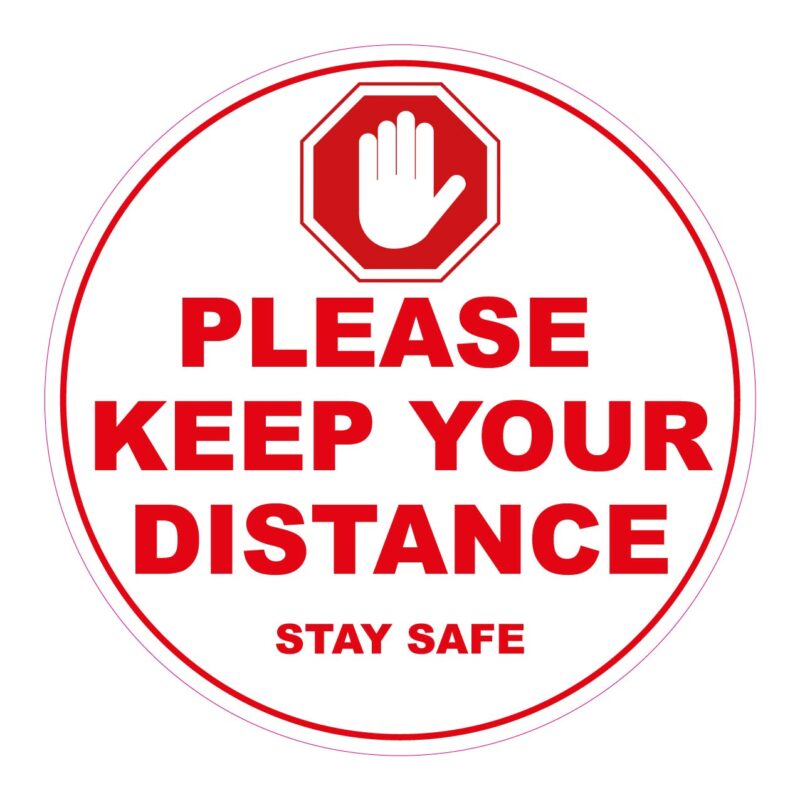 PLEASE KEEP YOUR DISTANCE FLOOR STICKERS