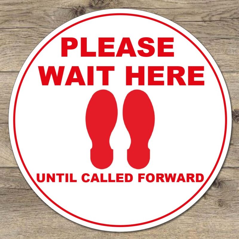please wait here social distancing stickers