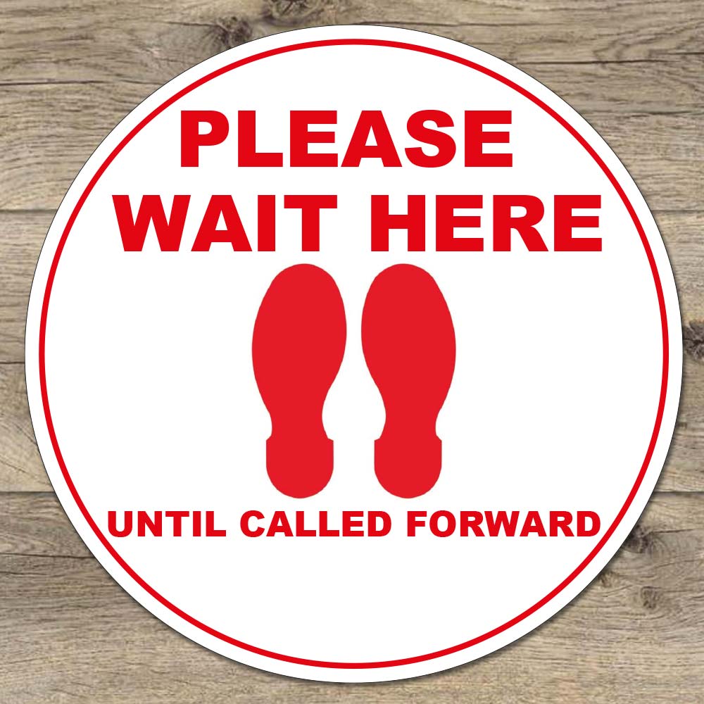 please wait here social distancing stickers