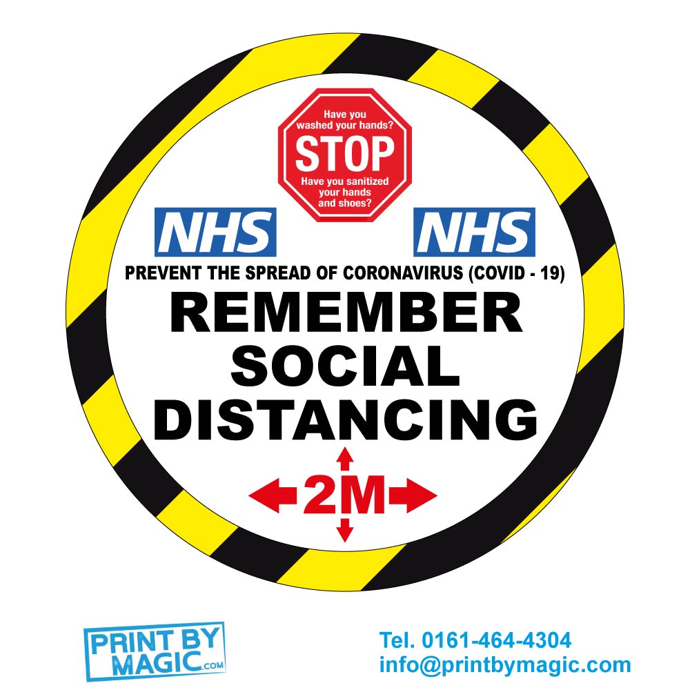Social Distancing Door Stop Sticker ! 8 FREE POSTERS included 