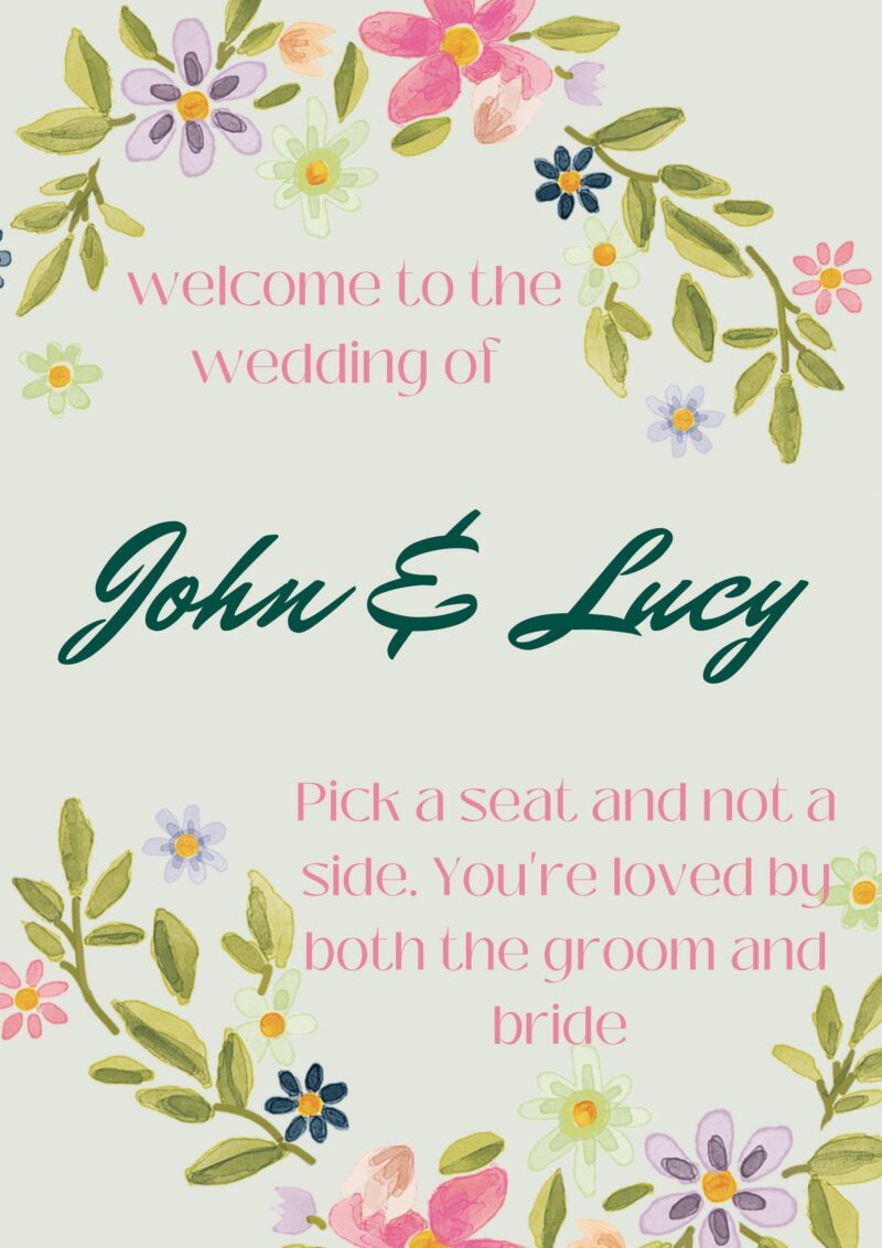 wedding sign printing