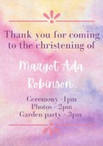 Custom Christening Poster - Digital Order of the Day