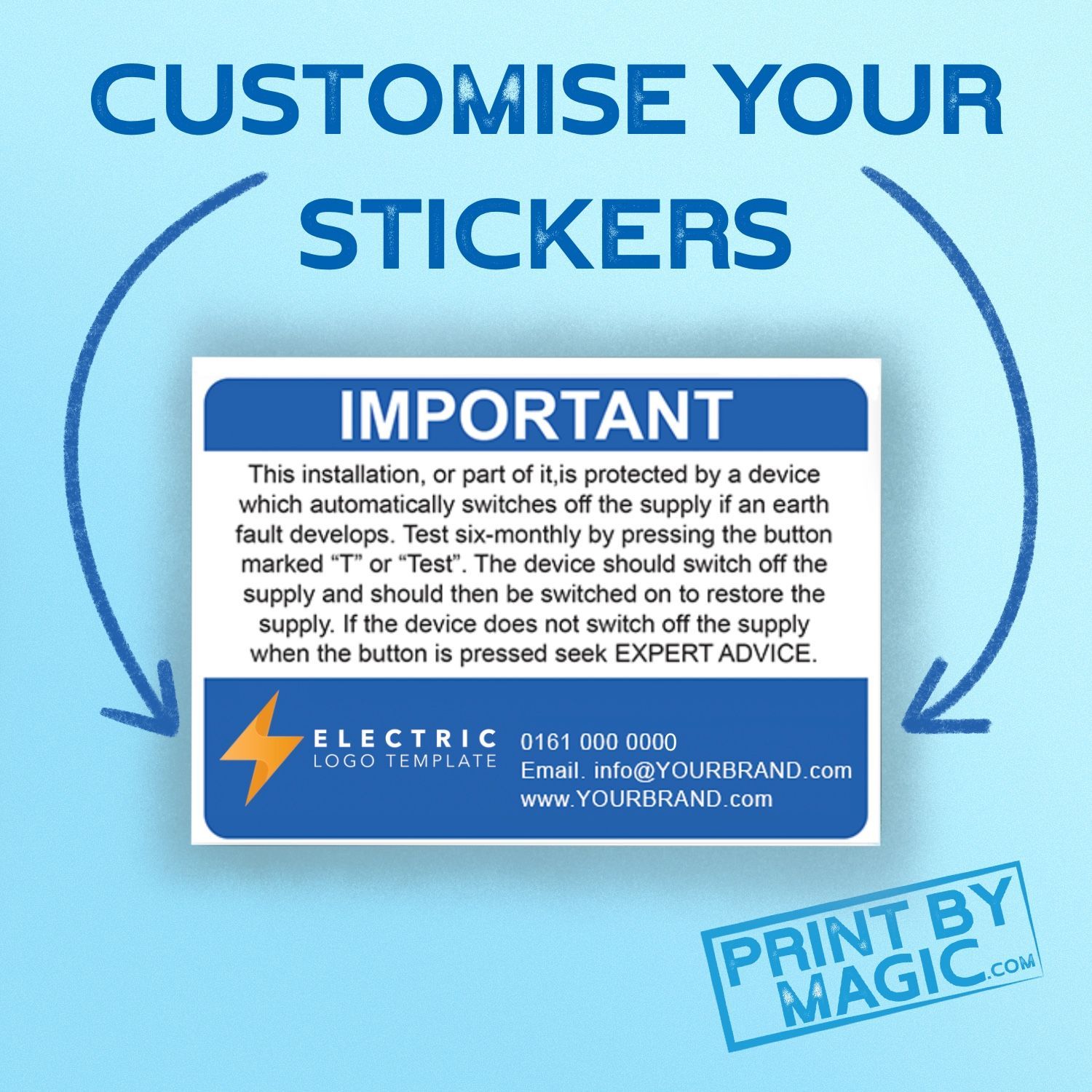 Personalised Electrical Sticker